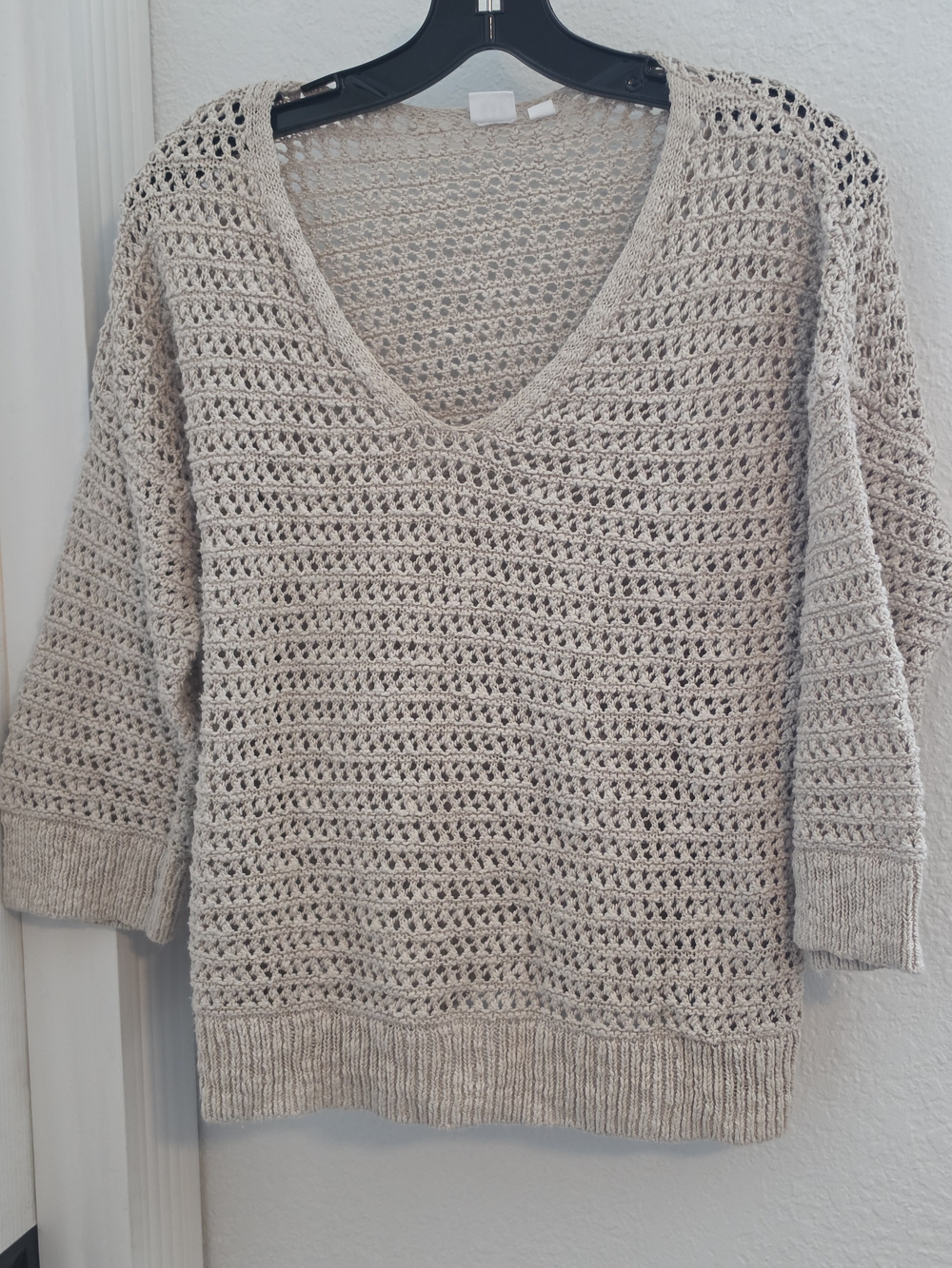 GAP Cream Open-Knit V-Neck Sweater - Women